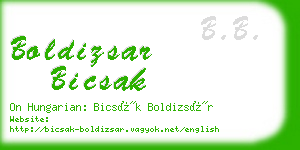 boldizsar bicsak business card